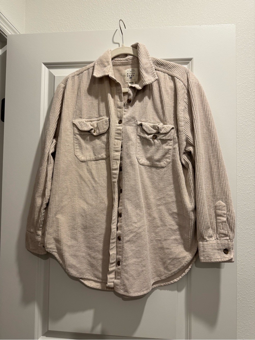 Billabong Cream Corduroy Button-Up Jacket